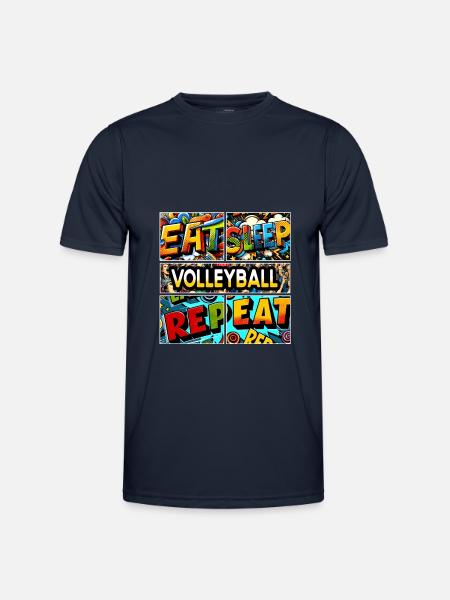 Eat sleep Volleyball repeat - Men's Functional T-Shirt - navy