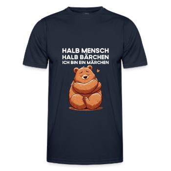 Mi-humain, mi-ours Je suis un conte de fées - T-shirt sport Homme - bleu marine - Devant - AI Model Male 178 dark (178cm)