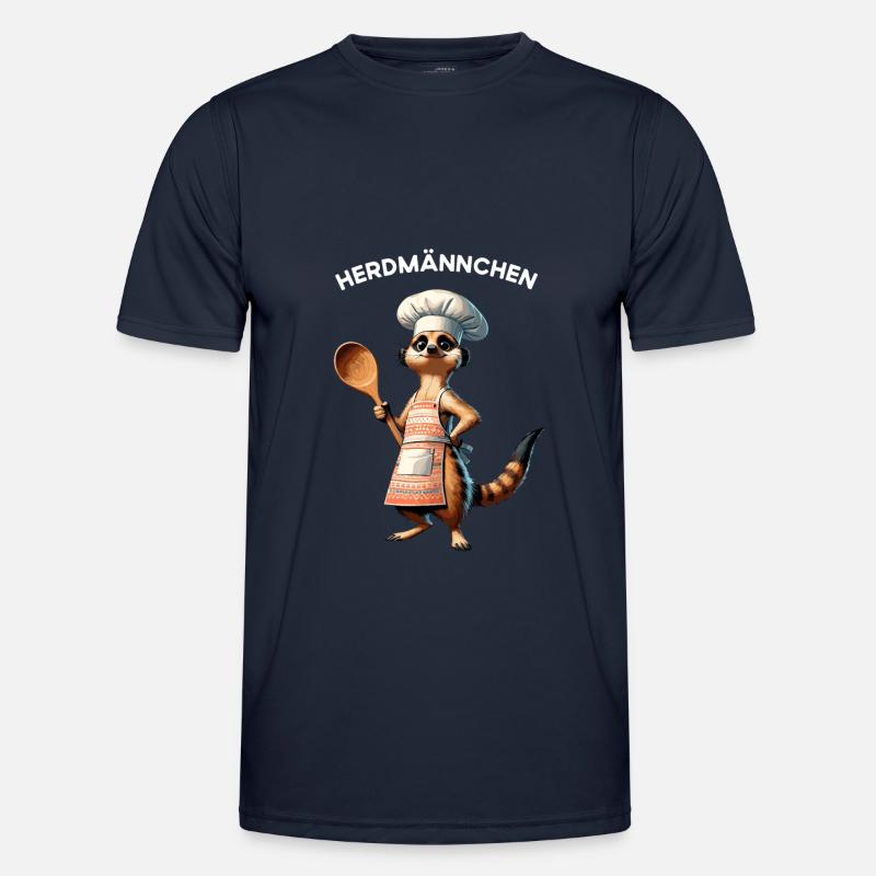 Erdmännchen - Herdmännchen kochen Hobbykoch Koch - Männer Funktions-T-Shirt - Navy
