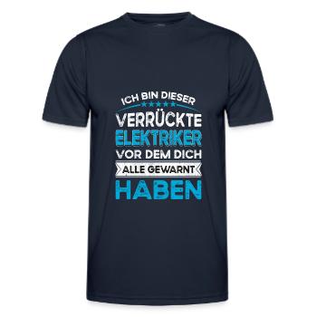 Ich bin dieser legändere Verrückte Elektriker - Männer Funktions-T-Shirt - Navy - Vorne - AI Model Male 178 dark (178cm)