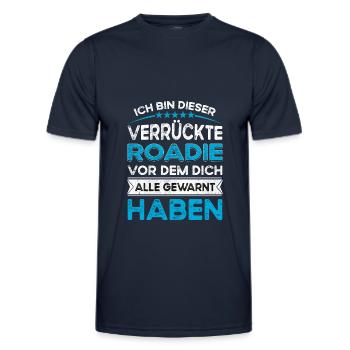 Je suis ce roadie fou paresseux - T-shirt sport Homme - bleu marine - Devant - AI Model Male 178 dark (178cm)
