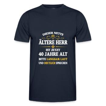 Geburtstag 40 Jahre dieser nette ältere Herr - Männer Funktions-T-Shirt - Navy - Vorne - AI Model Male 178 dark (178cm)