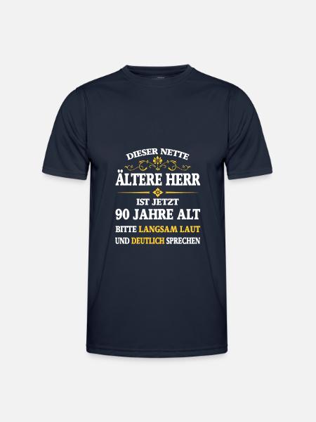 Geburtstag 90 Jahre dieser nette ältere Herr - Funktionsshirt til herrer - marineblå