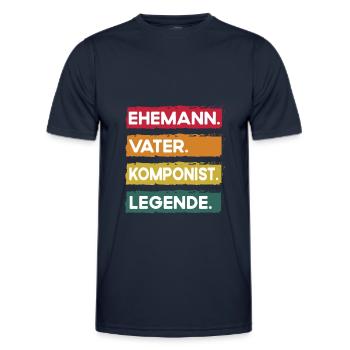Ehemann Vater Komponist Legende Vatertag - Männer Funktions-T-Shirt - Navy - Vorne - AI Model Male 178 dark (178cm)