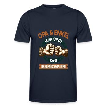 Grandpa and granddaughter the best accomplices team - Men's Functional T-Shirt - navy - Front - AI Model Male 178 dark (178cm)