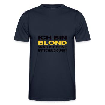 Freundin Ich bin blond Was ist deine Ausrede - Männer Funktions-T-Shirt - Navy - Vorne - AI Model Male 178 dark (178cm)