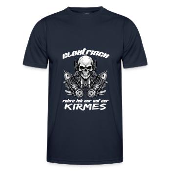 Anti Elektroauto Verbrenner Autoliebhaber Motor - Männer Funktions-T-Shirt - Navy - Vorne - AI Model Male 178 dark (178cm)