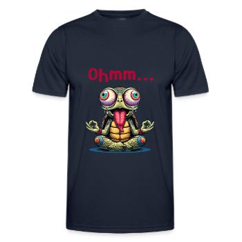 Ohmmm drôle yoga méditation sport - T-shirt sport Homme - bleu marine - Devant - AI Model Male 178 dark (178cm)
