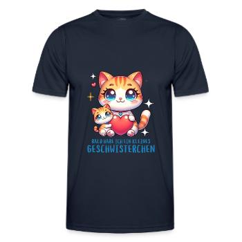 Ich bekomme ein Geschwister Bruder Schwester - Männer Funktions-T-Shirt - Navy - Vorne - AI Model Male 178 dark (178cm)