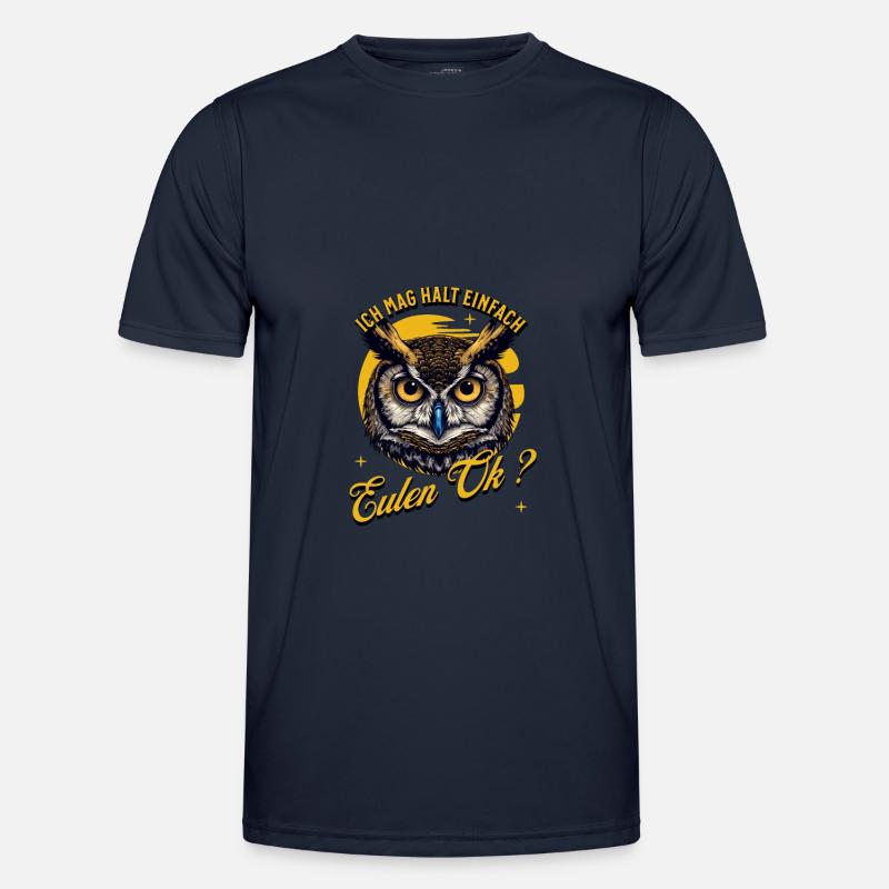 I just like owls - Men's Functional T-Shirt - navy