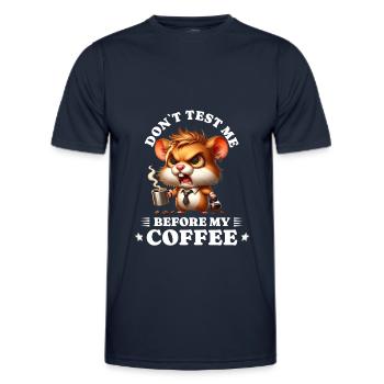 Morning grouch coffee anti early riser hamster - Men's Functional T-Shirt - navy - Front - AI Model Male 178 dark (178cm)