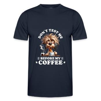 Morning grouch coffee anti early riser dog - Men's Functional T-Shirt - navy - Front - AI Model Male 178 dark (178cm)