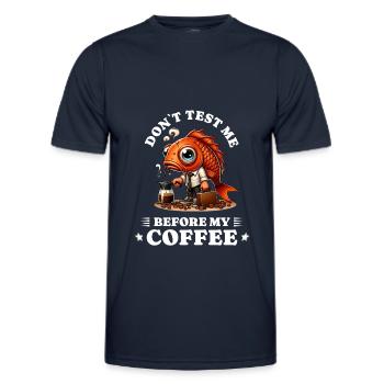 morning grouch coffee anti early riser fish - Men's Functional T-Shirt - navy - Front - AI Model Male 178 dark (178cm)