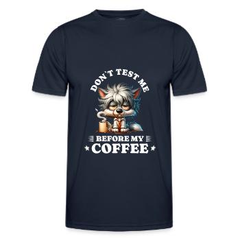 Morning grouch coffee anti early riser dog - Men's Functional T-Shirt - navy - Front - AI Model Male 178 dark (178cm)