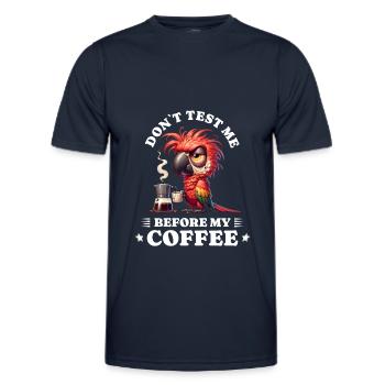 Morning grouch coffee anti early riser parrot - Men's Functional T-Shirt - navy - Front - AI Model Male 178 dark (178cm)