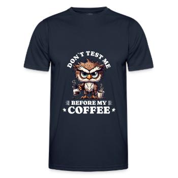 Morning grouch coffee anti early riser owl - Men's Functional T-Shirt - navy - Front - AI Model Male 178 dark (178cm)