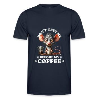 morning grouch coffee anti early riser mouse - Men's Functional T-Shirt - navy - Front - AI Model Male 178 dark (178cm)