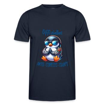 Méditation & Yoga Officiel Anti Stress - T-shirt sport Homme - bleu marine - Devant - AI Model Male 178 dark (178cm)