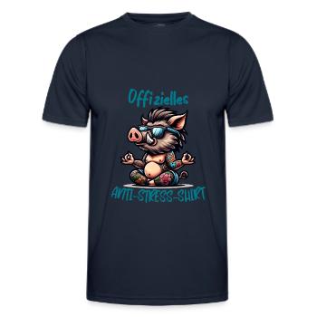 Méditation & Yoga Officiel Anti Stress - T-shirt sport Homme - bleu marine - Devant - AI Model Male 178 dark (178cm)