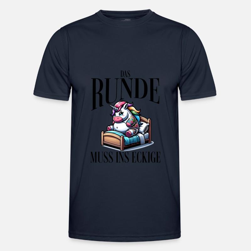 Bin Müde somit muss das runde ins Eckige Schlafen Männer Funktions-T-Shirt