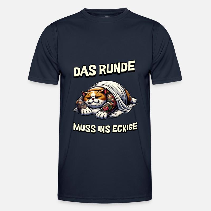 Bin Müde somit muss das runde ins Eckige Schlafen Männer Funktions-T-Shirt