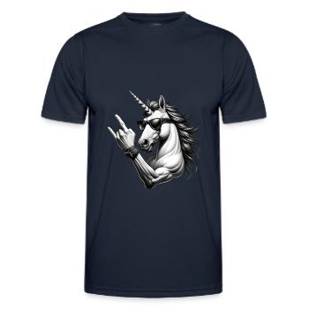 Musik Festival Rock Einhorn Rock n Roll - Männer Funktions-T-Shirt - Navy - Vorne - AI Model Male 178 dark (178cm)