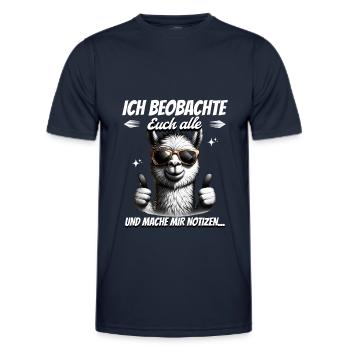 Ich Beobachte Euch Alle Und Mache Mir Notizen - Männer Funktions-T-Shirt - Navy - Vorne - AI Model Male 178 dark (178cm)