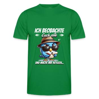 Je vous surveille tous et je prends des notes - T-shirt sport Homme - vert - Devant - AI Model Male 178 dark (178cm)