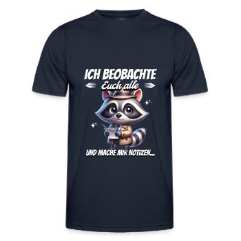 Ich Beobachte Euch Alle Und Mache Mir Notizen - Männer Funktions-T-Shirt - Navy - Vorne - AI Model Male 178 dark (178cm)