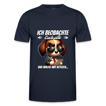 Ich Beobachte Euch Alle Und Mache Mir Notizen - Männer Funktions-T-Shirt - Navy - Vorne - AI Model Male 178 dark (178cm)