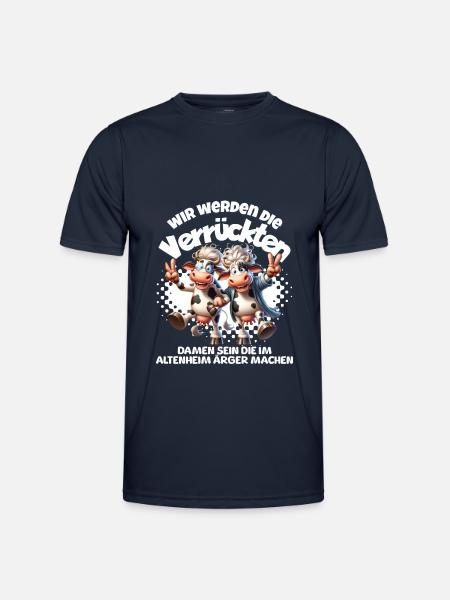 Funny cows make trouble BFF - Men's Functional T-Shirt - navy