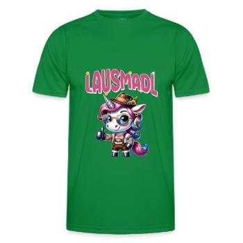 Tracht Damen Outfit Dirndl Ersatz Lausmadl - Men's Functional T-Shirt - kelly green - Front - AI Model Male 178 dark (178cm)