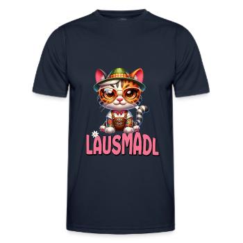 Tracht Damen Outfit Dirndl Ersatz Lausmadl - Men's Functional T-Shirt - navy - Front - AI Model Male 178 dark (178cm)
