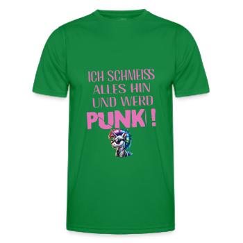 Mir Egal - Schmeiss alles hin werd Punk Punkrock - Männer Funktions-T-Shirt - Kelly Green - Vorne - AI Model Male 178 dark (178cm)
