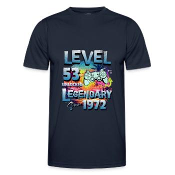 Level 53 Unlocked since 1982 Birthday - Men's Functional T-Shirt - navy - Front - AI Model Male 178 dark (178cm)