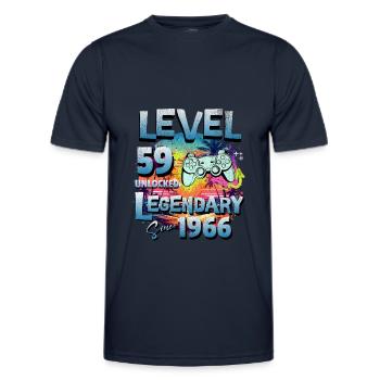 Level 59 Unlocked since 1982 Birthday - Men's Functional T-Shirt - navy - Front - AI Model Male 178 dark (178cm)