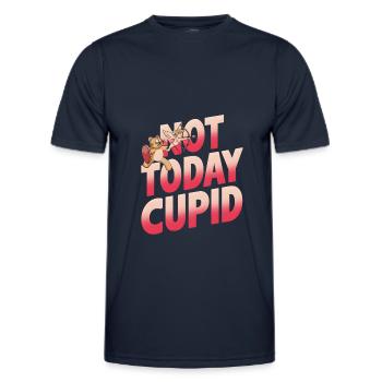 Single & Anti Liebe Valentinstag Not today cupid - Männer Funktions-T-Shirt - Navy - Vorne - AI Model Male 178 dark (178cm)