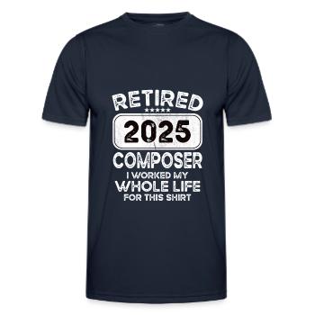 Retired Composer 2025 - Men's Functional T-Shirt - navy - Front - AI Model Male 178 dark (178cm)