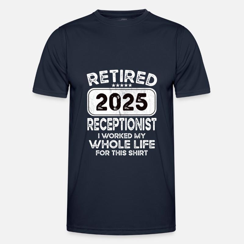 Retired Receptionist 2025 - Männer Funktions-T-Shirt - Navy
