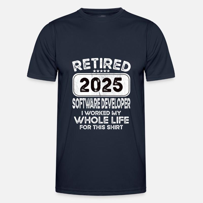 Retired Software developer 2025 - Men's Functional T-Shirt - navy