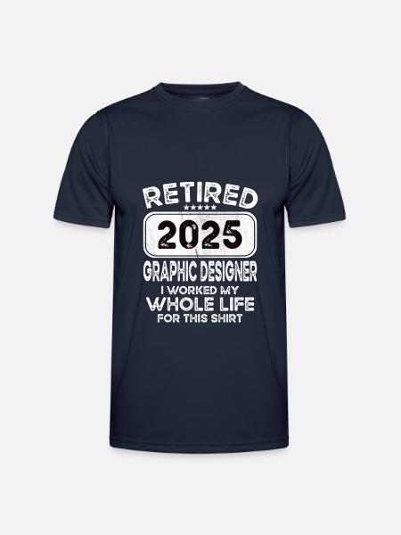 Retired Graphic designer 2025 - Männer Funktions-T-Shirt - Navy