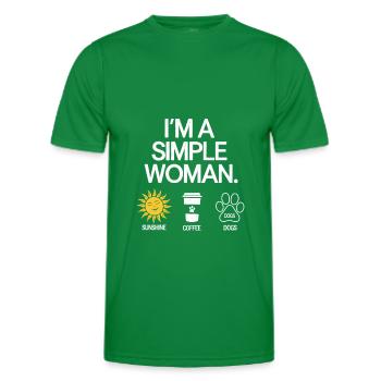 I`m a simple woman like sunshine dogs & coffee - Männer Funktions-T-Shirt - Kelly Green - Vorne - AI Model Male 178 dark (178cm)