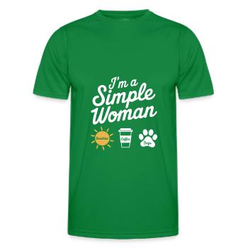 I`m a simple woman like sunshine dogs & coffee - Männer Funktions-T-Shirt - Kelly Green - Vorne - AI Model Male 178 dark (178cm)
