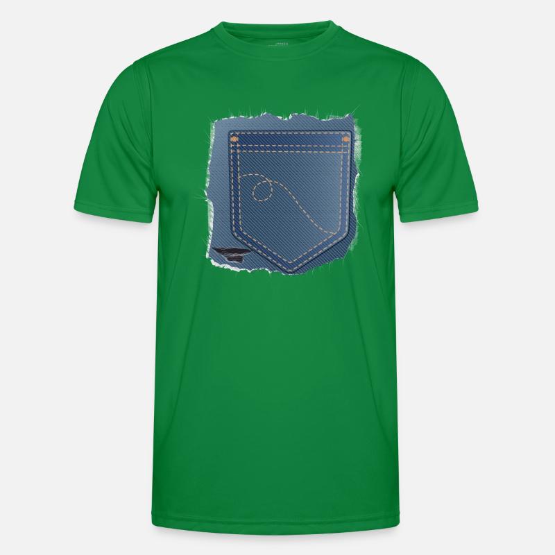 torn jeans fabric with trouser pocket Men's Functional T-Shirt