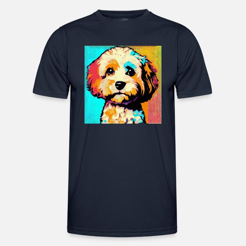 Cavapoo Pop Art - Men's Functional T-Shirt - navy