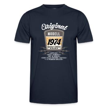 Modell 1974 - Männer Funktions-T-Shirt - Navy - Vorne - AI Model Male 178 dark (178cm)