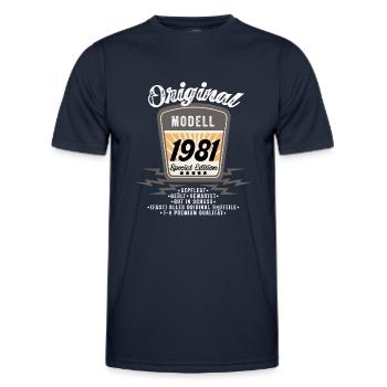 Modell 1981 - Männer Funktions-T-Shirt - Navy - Vorne - AI Model Male 178 dark (178cm)