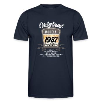 Modell 1987 - Männer Funktions-T-Shirt - Navy - Vorne - AI Model Male 178 dark (178cm)