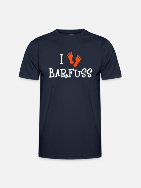 I Love Barfuss - Männer Funktions-T-Shirt - Navy