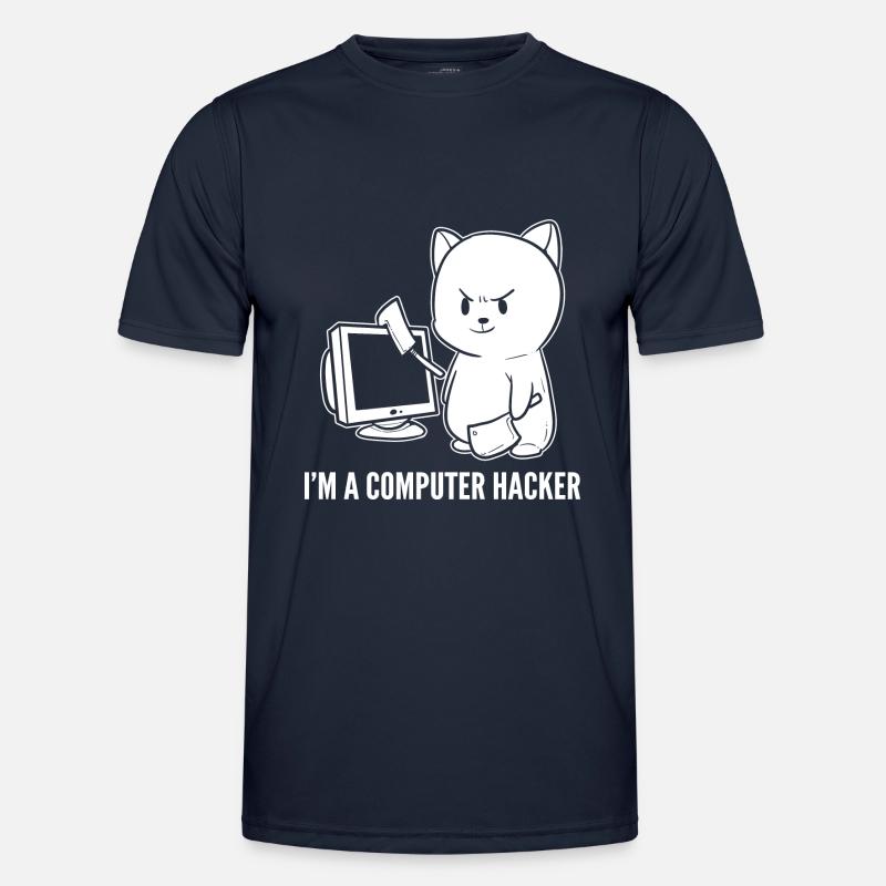 Computer-Hacker Lustiger Computer-Geek. Geschenk - Männer Funktions-T-Shirt - Navy